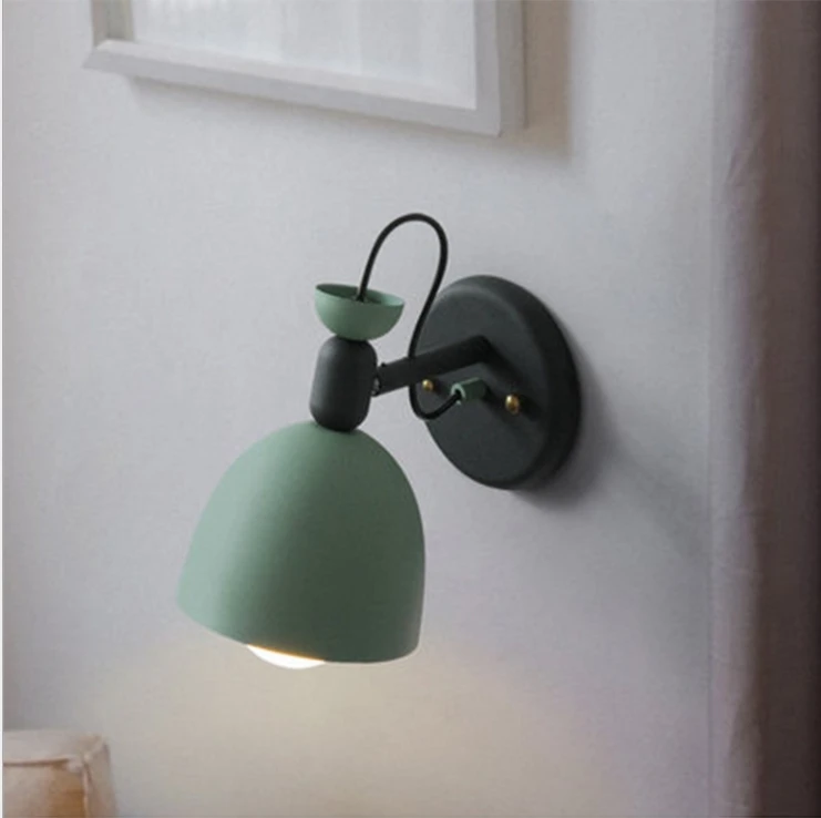 

Wall Light Led Bedroom Bedside Modern Nordic Colorful Decoration Designer Living Room Led Iron Wall Lamp Home Porch Bedroom Wall