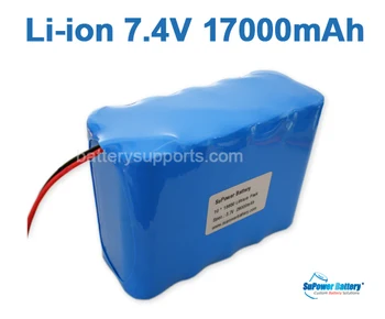 

SuPower 7.2V 7.4V 8.4V 18650 17Ah Lithium ion Li-ion Rechargeable Battery Pack Max. 5A with built-in protection circuit board