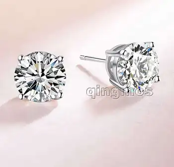 

Classic Small 3mm White Zircon Four Claws Sterling Silver 925 Earring-ear573