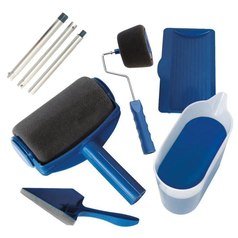 

2 Set DIY Paint Runner Pro Roller Brush Tools Set Handle Flocked Edger Office Home Room Wall Painting Roller Paint Brush Sets