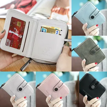 

Mini Women's Solid Zipper Letter Wallet Card Holder Clutch Coin Purse Leather Handbag Purse