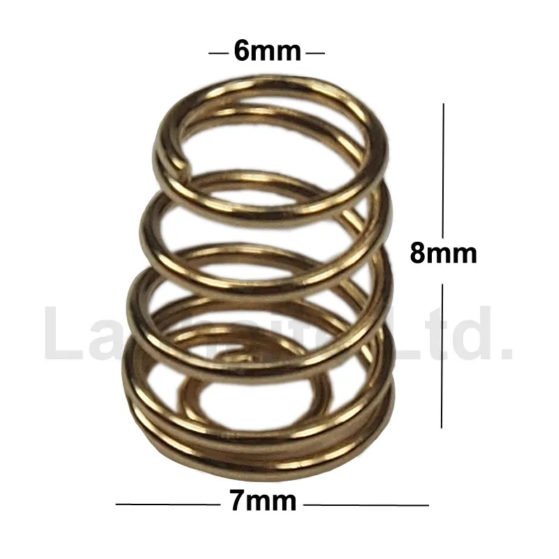 DIY Золотая батарейка с покрытием/опорные пружины с контактом драйвера 7 мм(D) x 8 мм(H)(10 шт