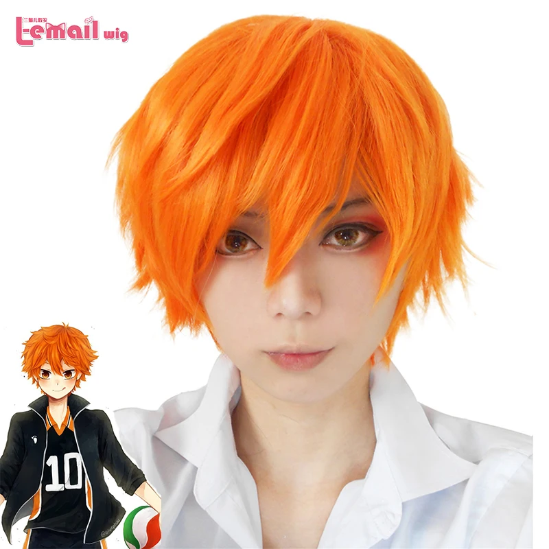 3 Style 25cm Men Short Synthetic Hair Orange Wig Koushi Sugawara Nishinoya Yuu hinata haikyuu Anime Cosplay Wig