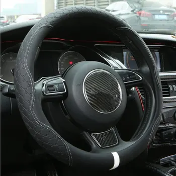

New Arrival Car Steering Wheel Cover Skidproof Auto Steering- wheel Cover Anti-Slip Universal Embossing Leather Car-styling