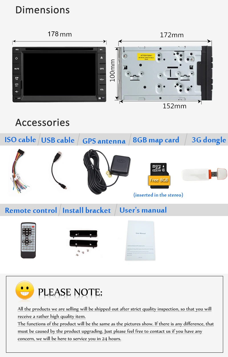 Clearance 3G Stereo Auto System win8 GPS Map Car DVD HeadUnit 6.2 Inch EQ In Deck USB BT Autoradio PC FM AM Radio SD 3D 7