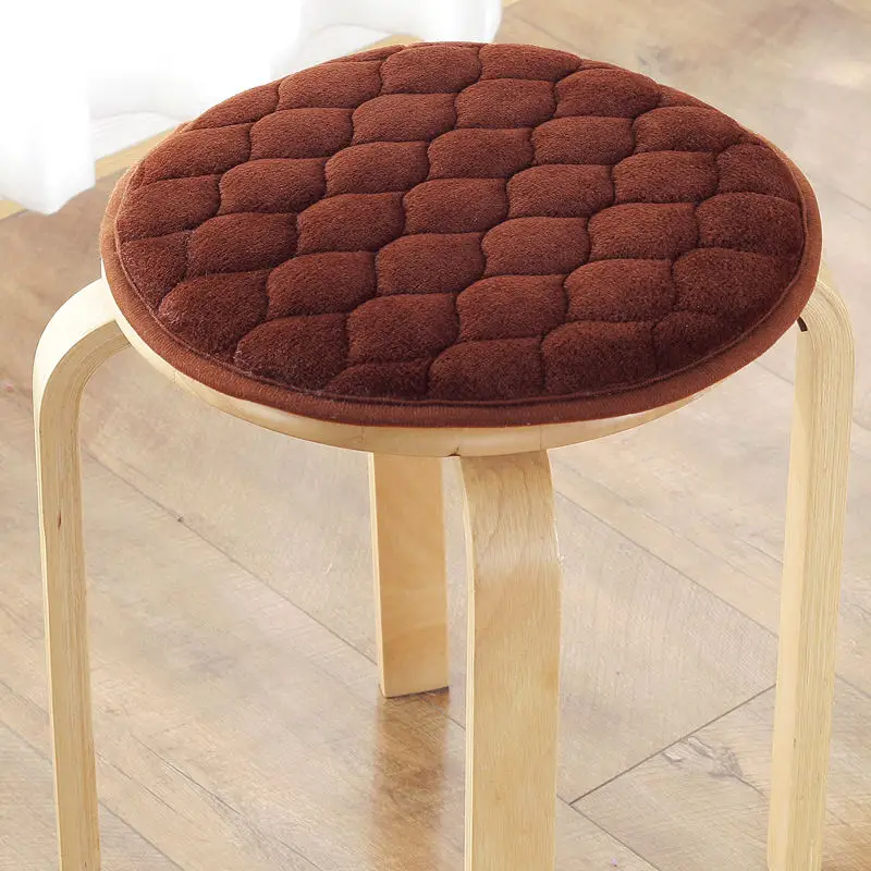 Winter Thicken Chair Cushion Plushi Fabric Seat Mat Super Soft Round Chair Cushions Home Decoration Cushion Office Seat Pad 