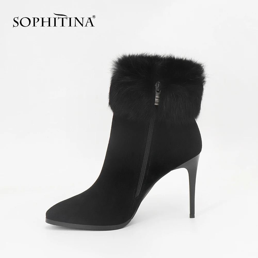 SOPHITINA/новые модные детские замшевые ботинки Пикантные однотонные пуховые Теплые