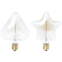 Винтажный декоративный светильник e27 звезда/сердце лампа накаливания Ретро лампа Эдисона