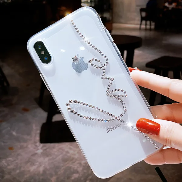 Дизайн с буквами DIY чехол для телефона для Iphone X Xs Max XR ювелирный 3D Блестящий чехол для телефона для Iphone 11 Pro MAX 6 7 8 6S PLUS 5 5S se - Цвет: this style