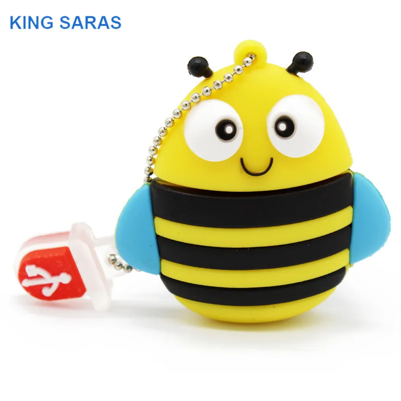 Usb флеш-накопитель KING SARAS 64 GB с мультяшным пингвином совой лисой usb 2,0 4 GB 8 GB 16 GB 32 GB флешка, подарок