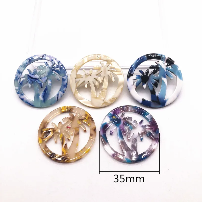 

New arrival! 35mm 50pcs/lot acetic acid Coconut tree shape charm for earrings accessories/Earring parts Jewelry Findings making