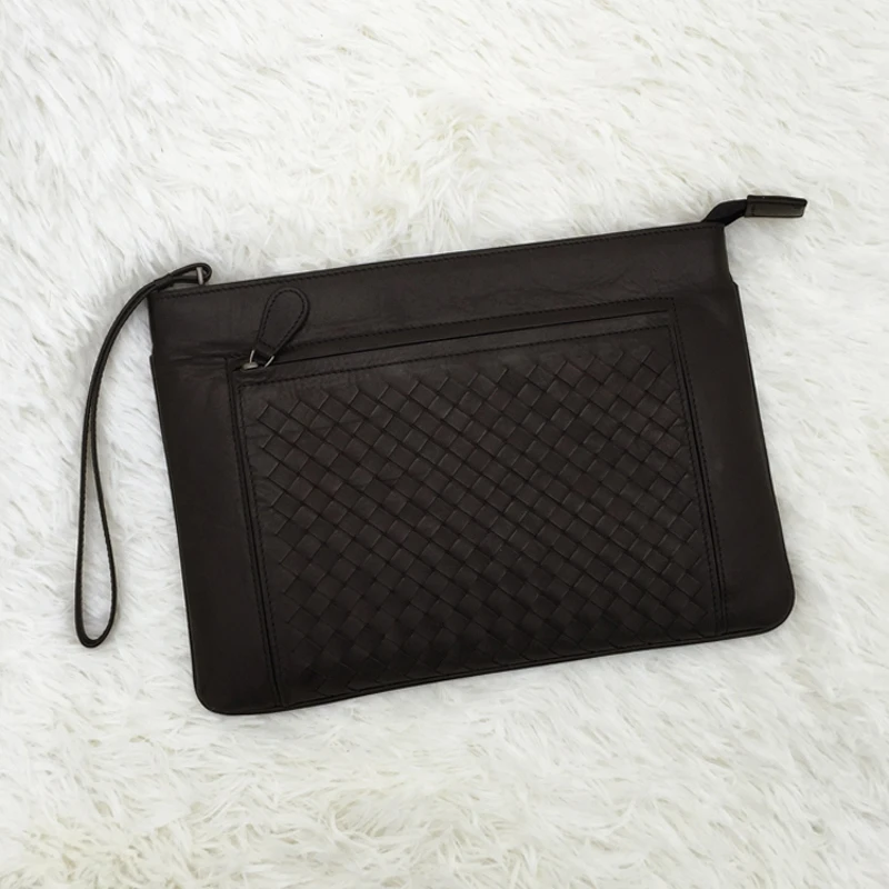 

2018 Highend customization weave hands bag cow leather men's wallet money clip