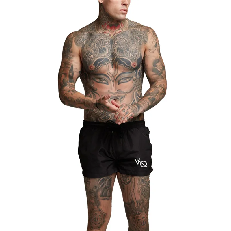 Мужские фитнес-модные спортивные и досуговые быстросохнущие три-брюки горячие пляжные тонкие простые брюки удобные шорты
