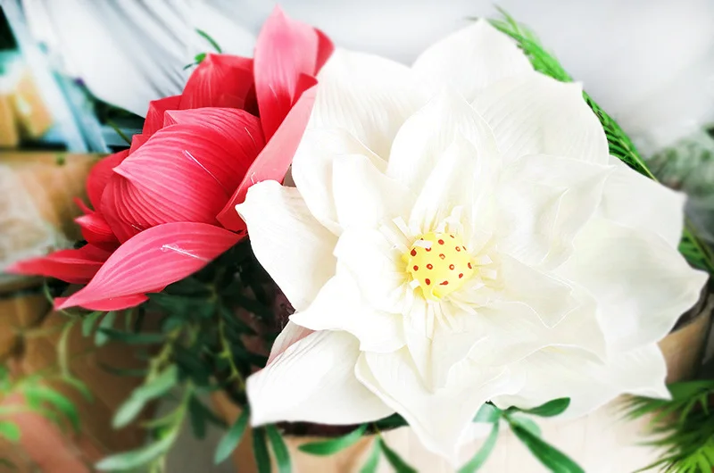 Искусственные цветы цветок голова Моделирование лотоса большой пены поддельные цветы для украшения свадьбы