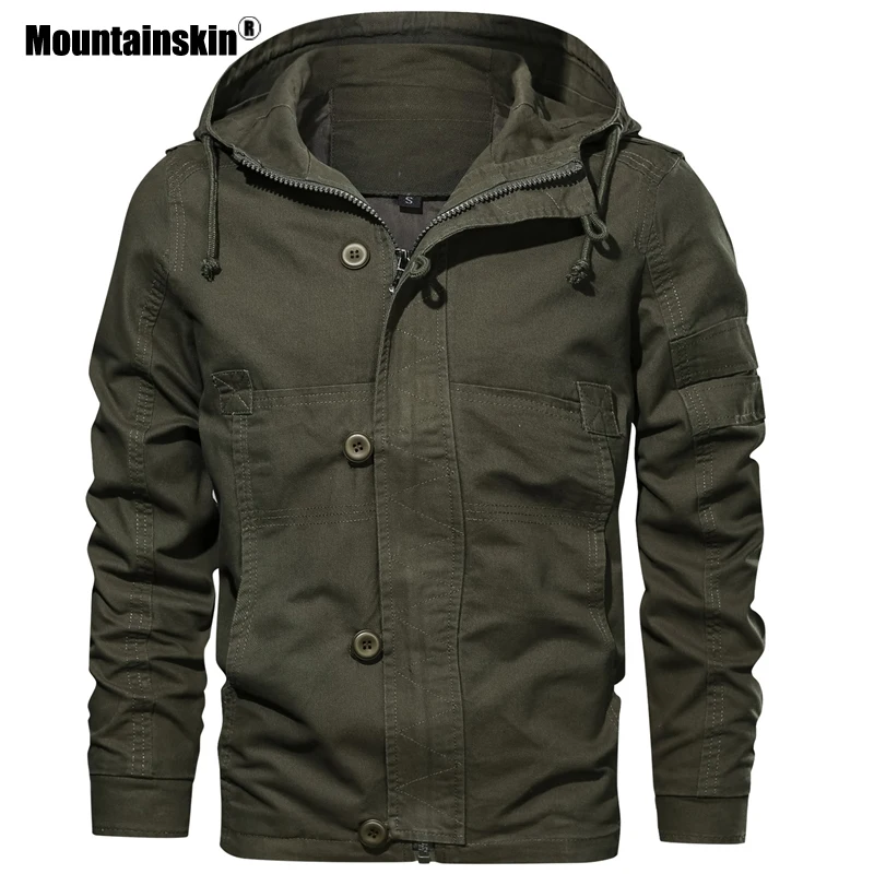 Mountainskin Autumn Hooded Men's Jacket 2020 New Mens Military Casual Coat Fashion Slim Fit Male Brand Clothing EU Size SA725 Mountainskin Autumn Hooded Men's Jacket 2020 New Mens Military Casual Coat Fashion Slim Fit Male Brand Clothing EU Size SA725