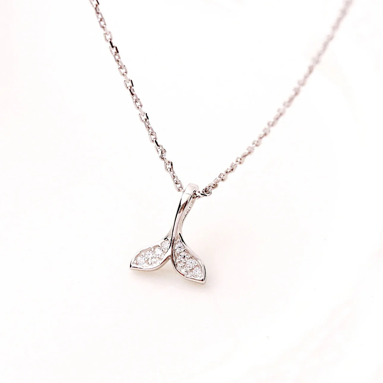 Mermaid CZ necklace women 100% 925 Sterling silver nacklace Jewellery Clavicle chain pendant charms chocker