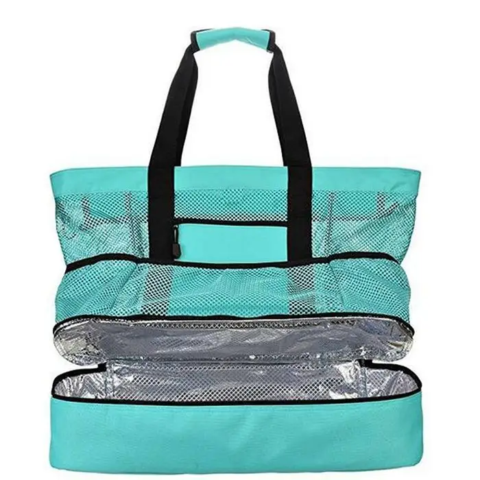 Многофункциональная пляжная сумка для пикника мешок льда зеленая молния Лоскутная изоляционная сумка
