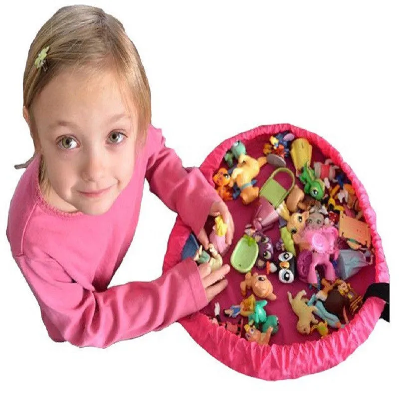 New Storage Bag Toys Organizer Rug Box For Dolls Portable Kids Play Mat