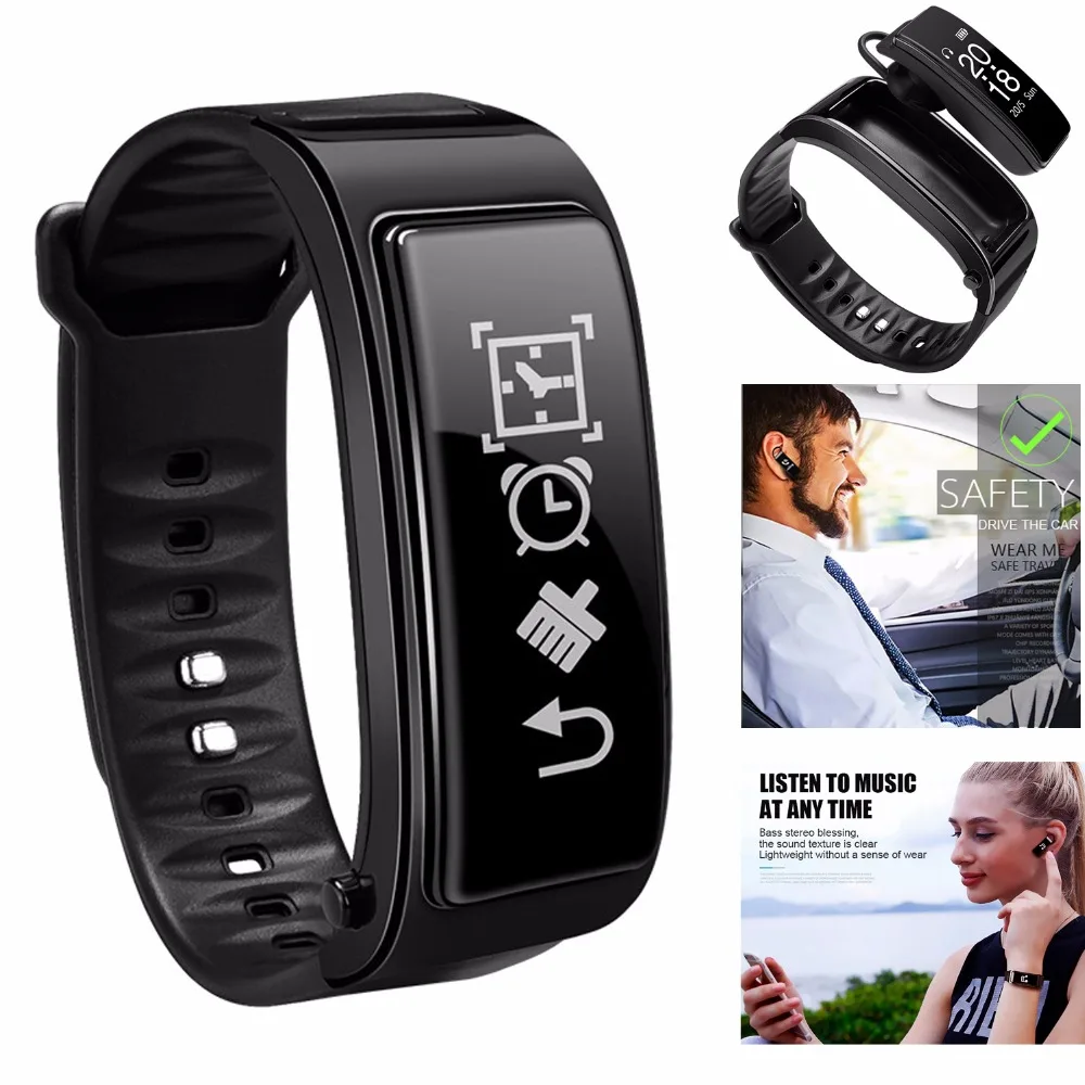 

Fitness tracker TalkBand Earphone Sports Smart Wristband Bracelet Sleep Heart Rate Monitor Answer Call Listen music Smart watch