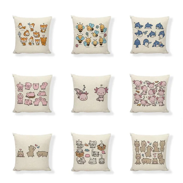 Special Price Linen 45*45cm Cushion Covers Bee Axolotl Pig Fox Print Pillowcase Home Living Room Sofa Chair Cushion Decoration Accessories Special Price Linen 45*45cm Cushion Covers Bee Axolotl Pig Fox Print Pillowcase Home Living Room Sofa Chair Cushion Decoration Accessories