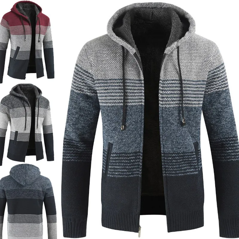 Men new warm knitted cardigan Hot Selling Promotion Streetwear top coats warm hooded sweater drop ship fashion jacket Men new warm knitted cardigan Hot Selling Promotion Streetwear top coats warm hooded sweater drop ship fashion jacket