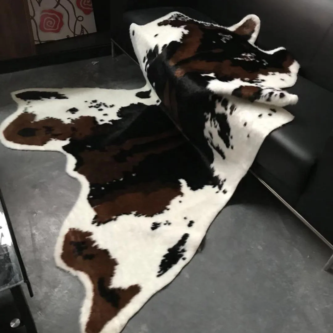 Large Size 170x200cm Cow Printed Cowhide Faux Skin Leather Nonslip
