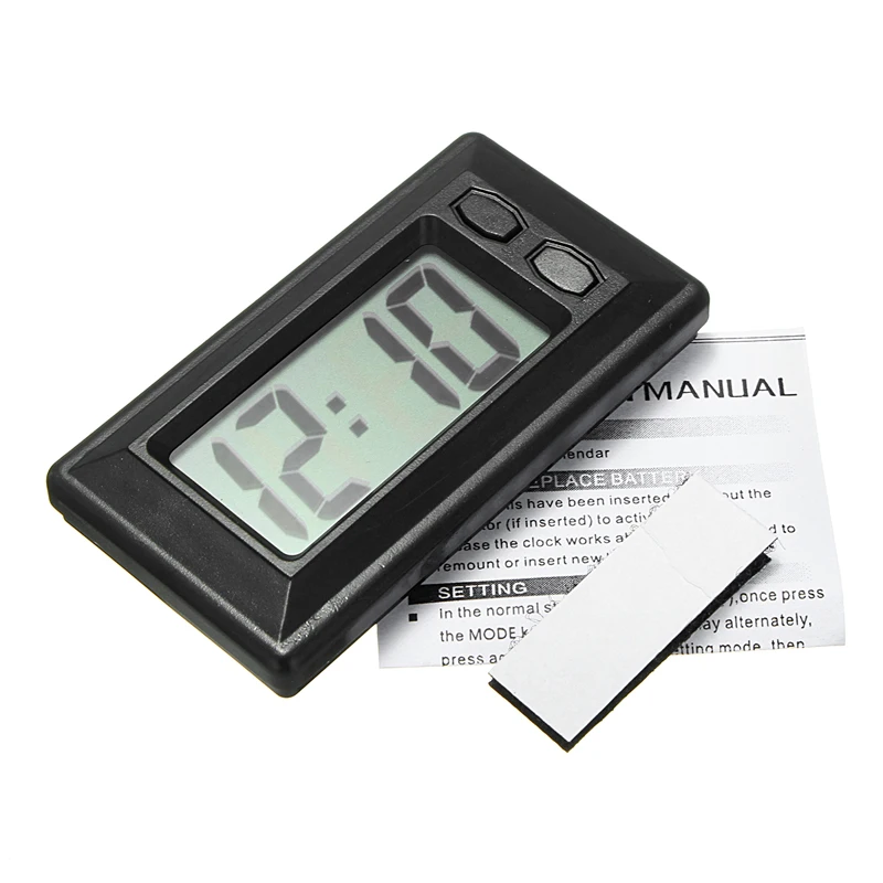 Auto Mounted Electronic LCD Digital Mini Clock With Calendar for Car Dashboard