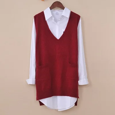 

2019 New Fashion Spring Women Vest Pretty Sleeveless V-Neck Ladies Knit Sweater Cashmere Wool Vest High Quality Free Shipping