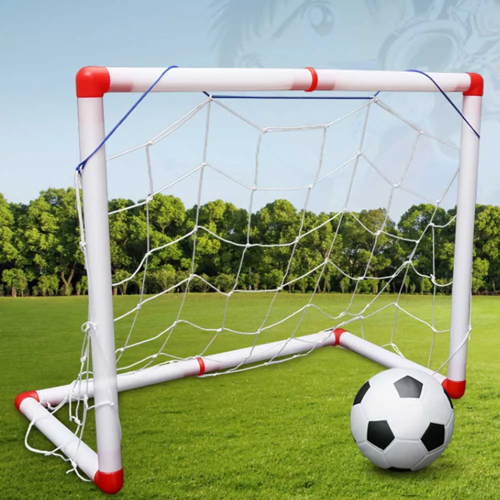 

New Mini Folding Football Soccer Goal Post Net Set with Pump Kids Sport Indoor Outdoor Games Toys Child Birthday Gift