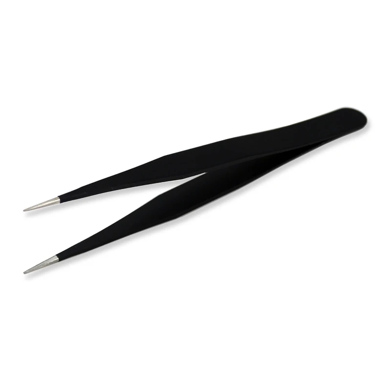 

2pcs/set Antistatic Electroplating Nonmagnetic Stainless Steel Curved Straight Eyebrow Tweezers DIY Necessary Tools