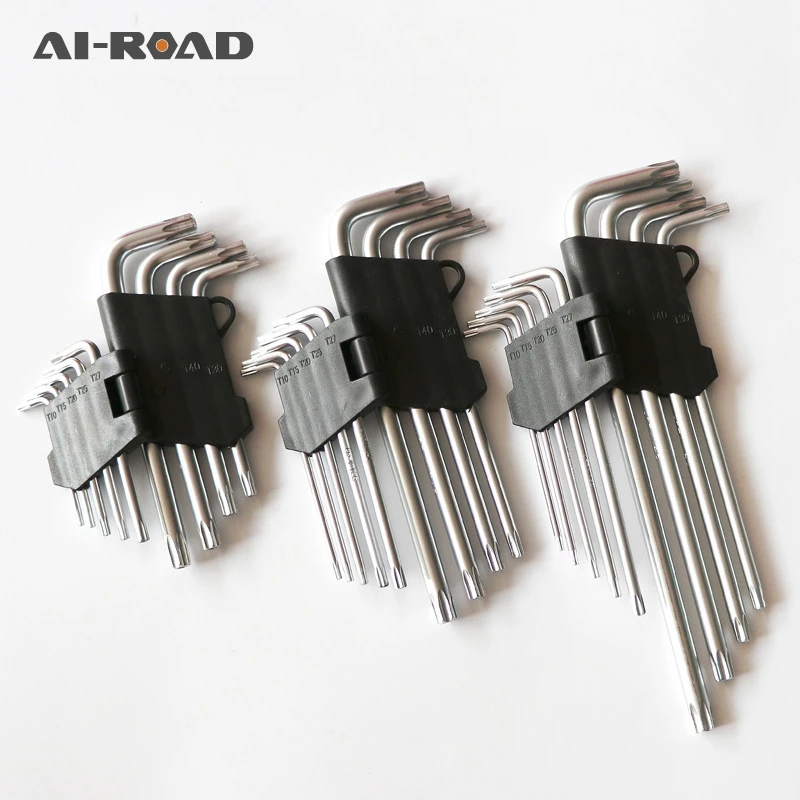 

9Pcs L Type Screwdriver Double-End Hex Wrench Set Allen Key Hexagon Torx Star Spanner Key Set Hand Tools Free Shipping Hot