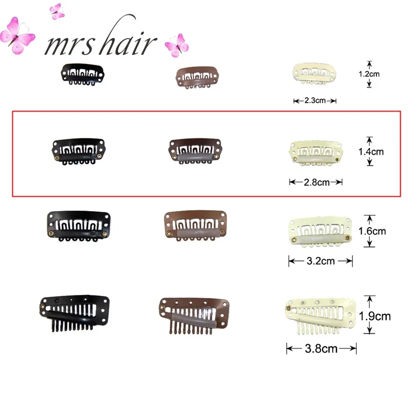 

50pcs 2.8cm Hair Extensions Clip Snap Clips With Silicone Back Wig Clips For Clip In Weave Wig Accessories