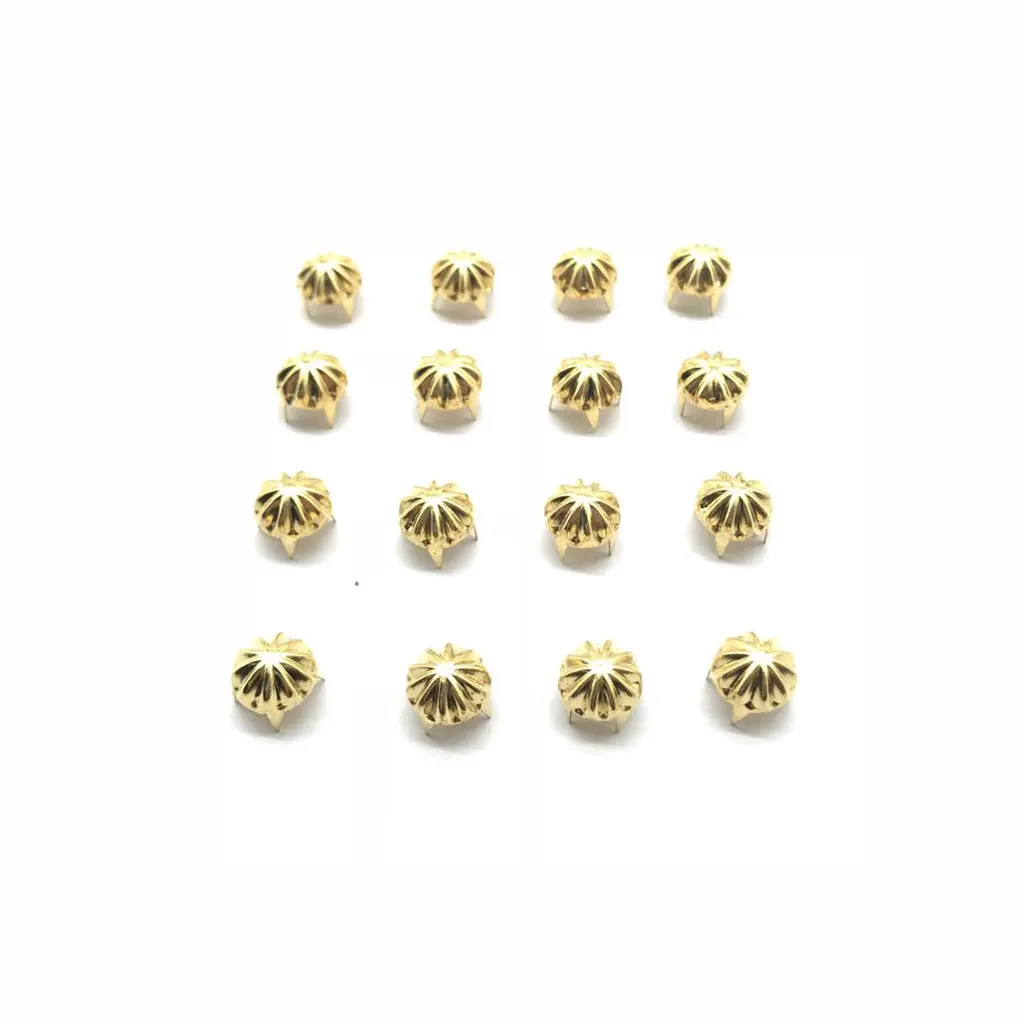 50pcs Metal Pumpkin Studs Claw Rivet Leathercraft Punk for Bags Jeans Belt Decoration