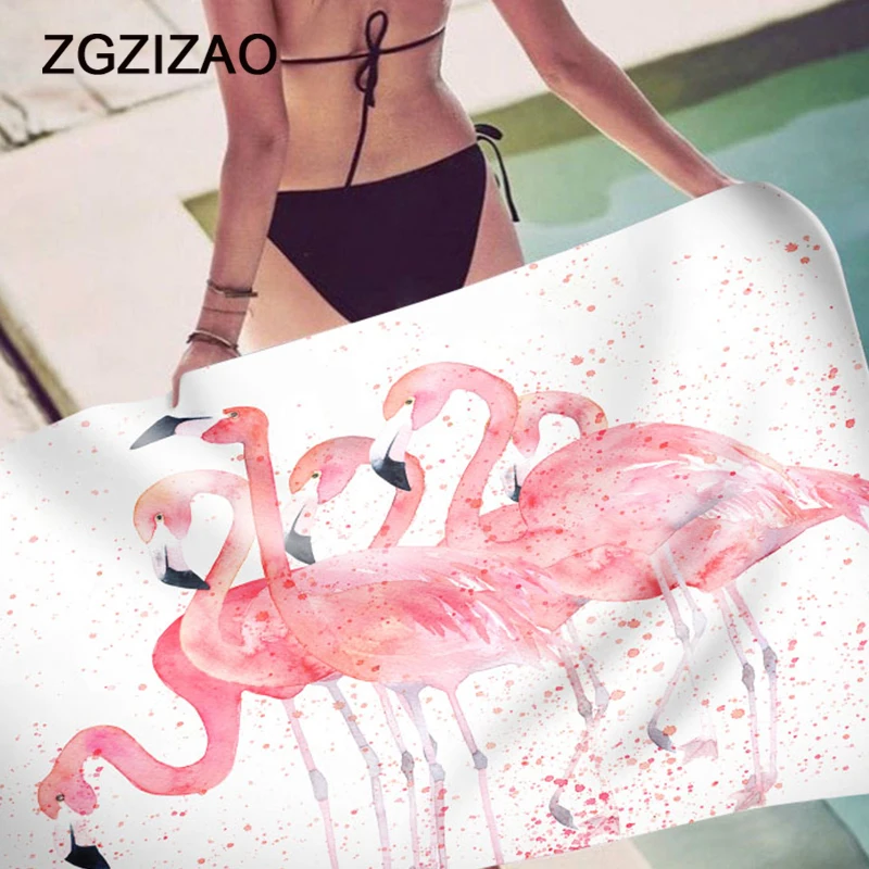 

Buddha/Flamingo Print Beach Towels Women Pro Large Microfiber Rectangle Toalla Playa Summer Quick Drying Serviette De Plage