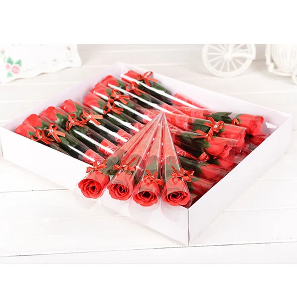 Romântico com Festa de Casamento Flor para Dia dos Namorados Presente do Dia das Mães Rosas Sabão Flores Favores Rosa Banho Corpo Sabonetes 30 Pçs 7 High Quality Beleza e saúde
