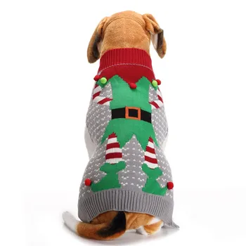 

New Autumn/winter Wool Pet Dog Sweaters Christmas Fluffy Clown Clothes for Small and Medium Dog Clothes Pet Supplies (gray)