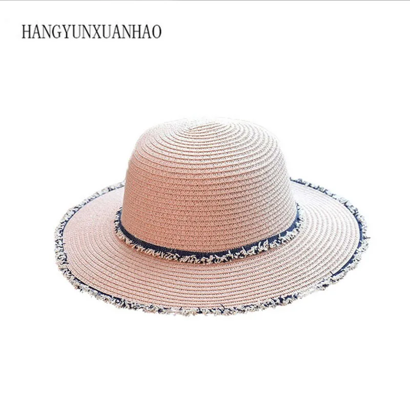 

Fashion Seaside Summer Sun Visor Cap splicing lace Lady's Flower Hats Straw Hat Outdoor Beach Chapeu Feminino Hat Cap