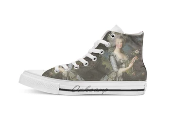 

Elisabeth Louise Vigee Lebrun Marie Antoinette With A Rose Design breathable casual High Top lace-up Canvas shoes sneakers