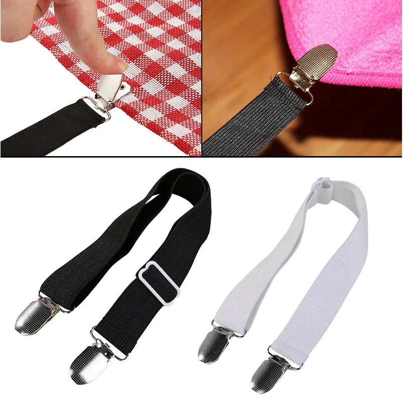 

Adjustable two-head sheet buckles Sofa clip metal buckle storage clips Sheet cover hood holder 4 pieces