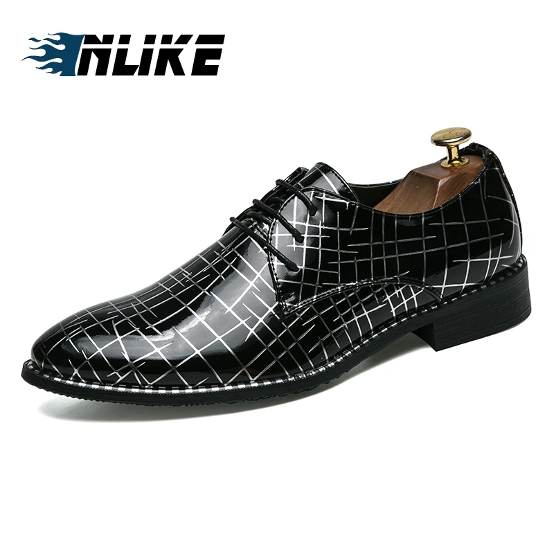 Calidad Zapatos Vestido Hombre Inlike oro Negro Suave Cuero De Charol Hombres atwxxOHqE