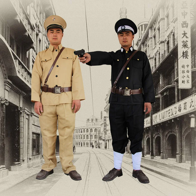 Военная форма предатели китайская полицейская патрульная одежда Kuomintang мужские полицейские китайские древние солдатские униформы