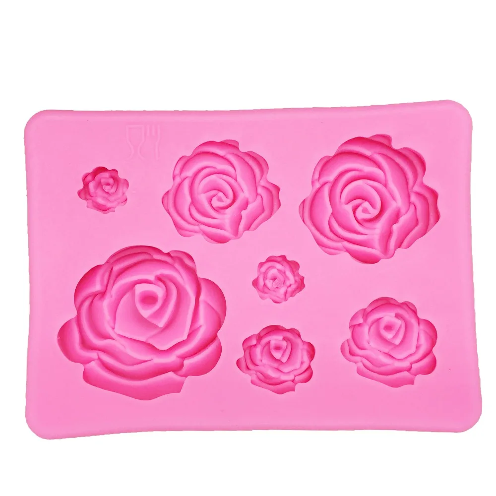 

2019 New Rose Flowers silicone mold Cake Chocolate Mold wedding Cake Decorating Tools Fondant Sugarcraft Cake Mold cake tools