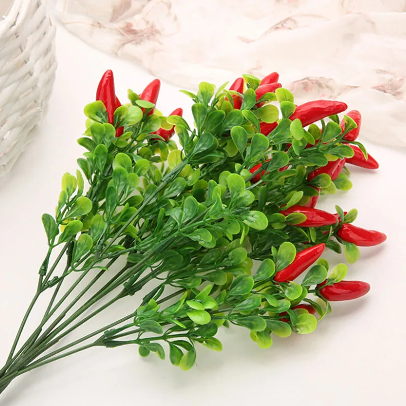 A1 Пластиковый красный перец, искусственные растения, имитация перца, искусственные овощи, корсаж, фрукты для украшения дома и сада - Цвет: A1