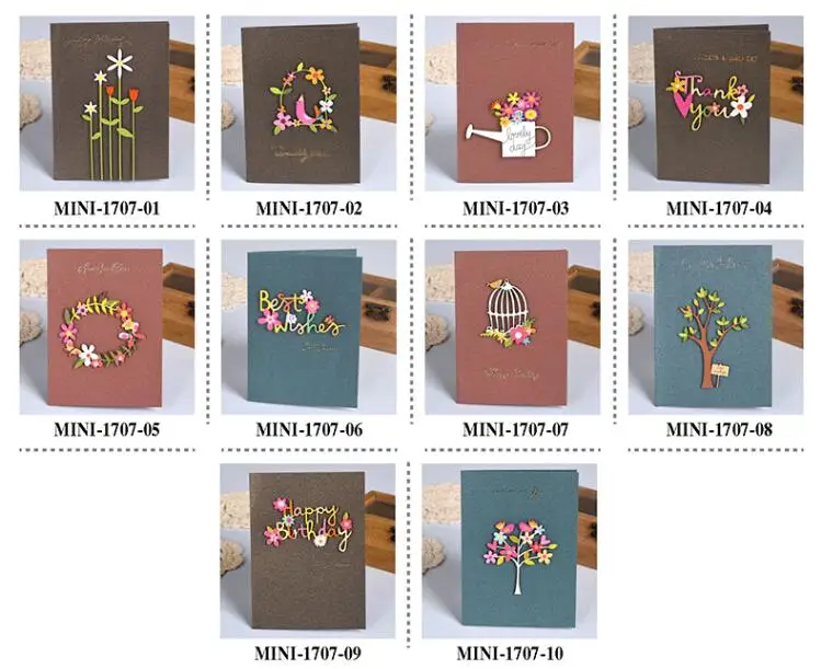 Креативные мини поздравительные открытки ручной работы красочный деревянный орнамент Детские поздравительные открытки для друзей на день рождения