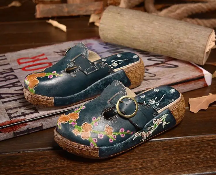 CareaymadeFolk/обувь ручной работы из воловьей кожи с перфорацией; художественная обувь в стиле ретро mori girl; женские повседневные сандалии; 0933-12