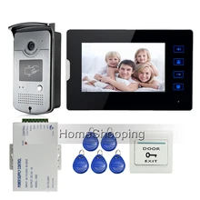 Wired Seguridad para el hogar 7 “Pantalla táctil Video de La Puerta Sistema de Intercomunicación Teléfono + Acceso RFID A Prueba de agua de Alimentación de la Cámara ENVÍO GRATIS