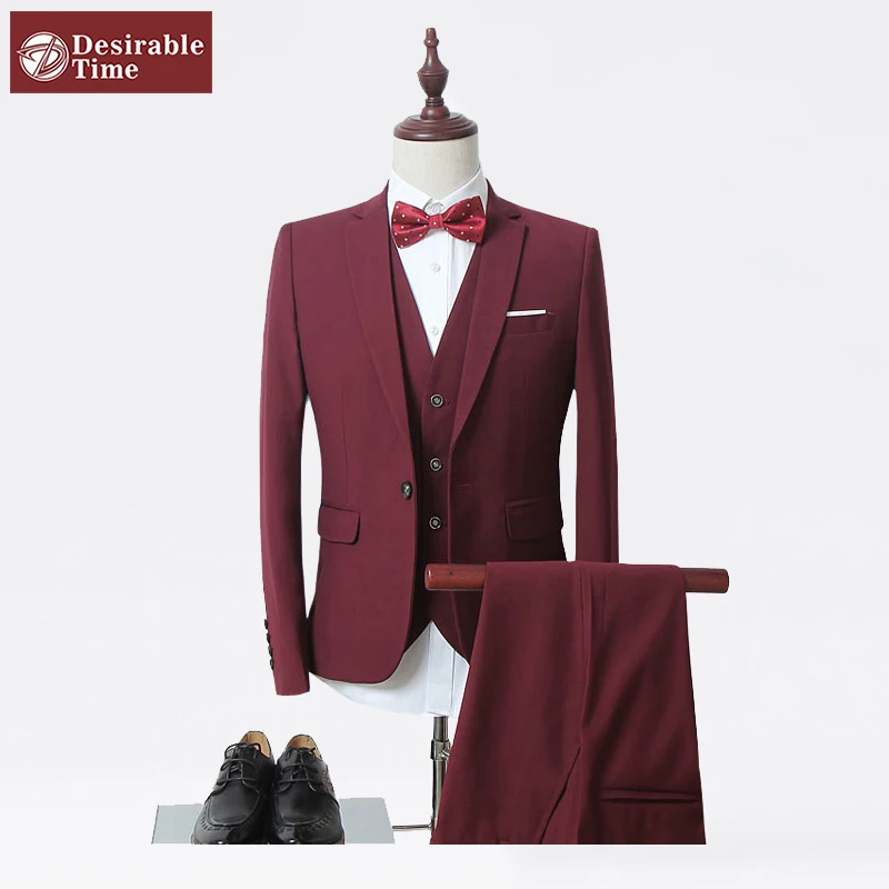 Herrenmode Anzüge WEEN CHARM Anzüge Herren Slim Fit 3-Teilig Herrenanzug mit Weste Sakko Anzughose.