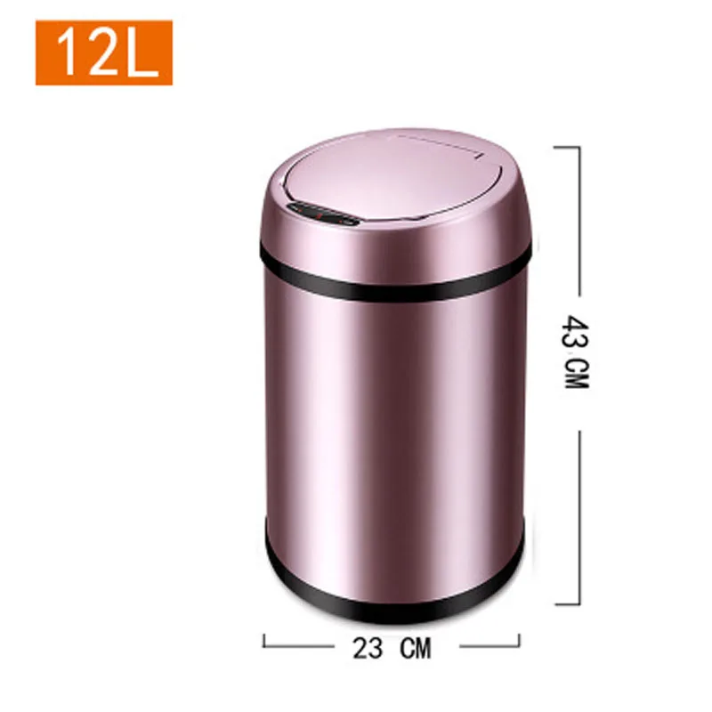 Automatic Dustbin Trash Cans For Home Office Stainless Steel Dustbin Kitchen Garbage waste bins 12L