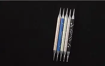 

5pcs/set 2 way Luxury Rhinestone Decorated Nail Art Dotting Pen Aluminum Painting Dot Tools