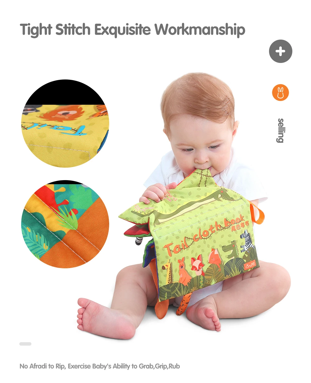 Tumama детские погремушки мобильные игрушки мягкие хвосты животных тканевая книга новорожденная коляска подвесная игрушка Детские Обучающие Игрушки для раннего развития